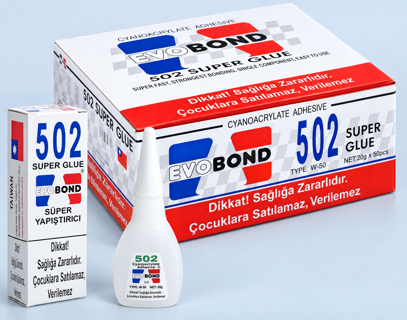 EVOBOND 502 20 g — 50 adet tekli kutu içeren büyük kutu